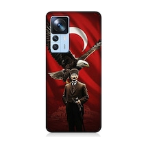 Xiaomi Mi 12t Uyumlu Kartallı Bayrak Ve Atatürk Desenli Silikon Kılıf Çok Renkli