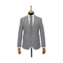 Erkek Gri Tek Spor Ceket Çift Yırtmaçlı Bgl-st03981 Gri