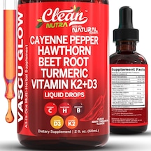 Clean Nutraceuticals Caye.nne Pepper Drops Supplement Liquid + Hawthorn Berry, Vitamin D3 60 Ml Usa Menşeii Dmmedicineden Orijinal