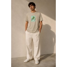 Alexandergardı Baskılı T-shirt Bej
