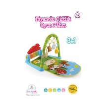 Piyanolu Çiftlik Desenli Bebek Oyun Halısı, Çıngıraklı Aktivite Merkezi