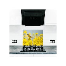 2' li 40x52 cm Şerçe Desenli Cam Kesim Tablası ve Ocak Koruma