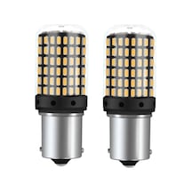 P21w 1156 Ba15s 144 Ledli Ultra Güçlü Turuncu Işık 93 Tek Duy Led Led Sinyal Ampülü (2 Adet)