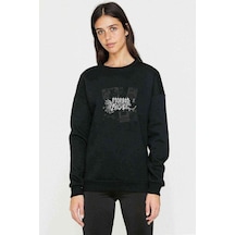 Morbid Angel Baskılı Siyah Kadın Sweashirt (528401432)