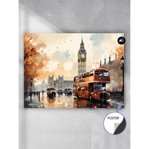 İngiltere Londra Sanatsal Poster - Afiş - Dekoratif Duvar Posteri