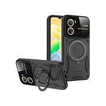 Vivo Y16 Kılıf Joy Lens Standlı Kapak - Siyah 0.2M-Çok Renkli