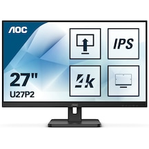 AOC U27P2 27" 4 MS 60 Hz HDMI+DP 4K Ultra HD IPS LED Monitör