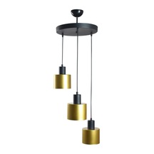 Teddy Özel Tasarım Modern Cafe Mutfak Salon Metal Siyah Gold 3 Lü Sarkıt Avize Diğer