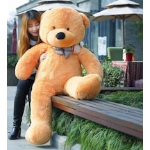 140 Cm Papyonlu Kahverengi Büyük Ayıcık Peluş Ayı (%100 Yerli)