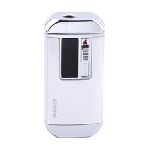 Gümüş Multifonksiyonel Çakmak Tek Torch Pürmüz Puro Çakmağı, Elektrikli Çakmak, Powerbank, El Feneri - Tr4682