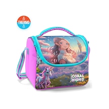 Coral High Kids Turkuaz Pembe Anime Kız Desenli Thermo Beslenme Çantası 12781 Turkuaz
