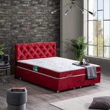 Setaymobilya Baza, Vita Çift Kişilik Bordo Baza + Başlık + Comfort Yatak