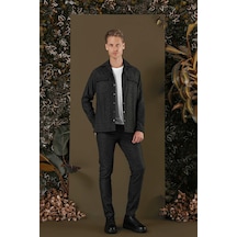 Efor G 1560 Slim Fit Siyah Klasik Gömlek Siyah