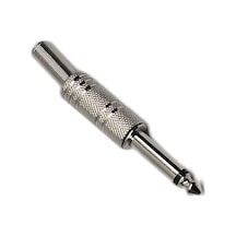 6.35mm Mono Erkek Jak Metal Kasa Gümüş Renk Gitar Amfi Hoparlör Ses Kablosu Tamir Konnektörü Uç