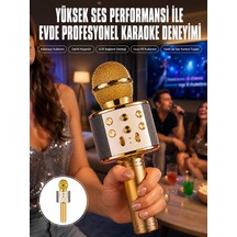 Karaoke Mikrofonlu Dahili Hoparlörlü Bluetooth Hoparlör Usb Aux Mikro Sd Girişli