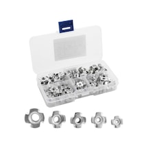 Çok İşlevli 90 Adet Tutsak T Somun Soket Vidaları Kitleri Çeşitleri Şeffaf Kutu Paslanmaz Metal Tamir Aleti Diğer