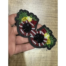 Ütü İle Yapışan Nakış Taş İşleme Gözlük Arma Aplike 11x6 Cm