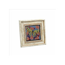 Kelebek Baskılı Taş Tablo 20x20 737
