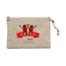 23 April Krem Clutch Astarlı Cüzdan / El Çantası