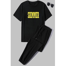 Uyguntarz Unisex Shimmer 2'li Eşofman Takımı Siyah