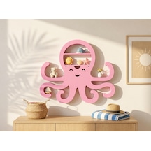 3d Baskı Ahtapot Duvar Rafı - Dekoratif Mini Raf-pembe Diğer