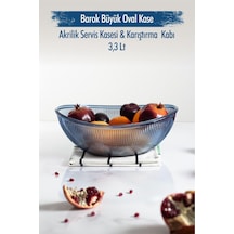 Akrilik Barok Lacivert Büyük Oval Meyve & Salata Kasesi & Karıştırma Kabı / 3,3 Lt Cam Değildir Diğer