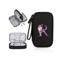 Willowhaven R Desenli Çiçek Baskılı Elektronik Depolama Çantası Disk Kulaklık Şarj Kablosu Taşıyıcı