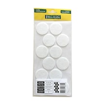 Cateksss Pacific Yuvarlak Yapışkanlı Sandalye Koltuk Mobilya Ayak Keçesi Felt 40 Mm Beyaz - 46 Lı Paket