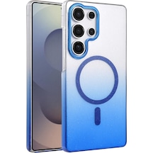 Samsung Galaxy  Uyumlu - S24 Ultra Glossy Magsafe Kapak - Mavi