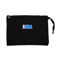 NBA Logo Siyah Clutch Astarlı Cüzdan / El Çantası Siyah