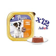 Plaisir Tavuklu ve Etli Pate Konserve Yavru Köpek Maması 12 x 150 G