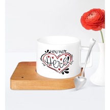 Kişiye Özel Kalbimdesin Ahşap Altlıklı Seramik Fincan - 1