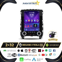 Renault Megane 4 Tesla 2017-2023 Model 2+32gb Android Kablosuz Carplay Navigasyon Multimedya Sistemi