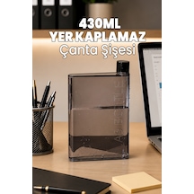 430 Ml Matara - Çantada Yer Kaplamaz Suluk - Ofis Okul Suluğu - İnce Şişe Dar Şişe - Sığ Su Şişesi Siyah