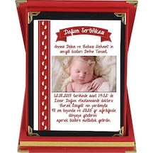 Yeni Doğan Kız Bebek Hediyesi Doğum Sertifikası Fotoğraflı Plaket