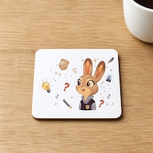 Zootropolis Judy Baskılı 9x9 Cm Kare Mdf Bardak Altlığı Ahşap Çok  Renkli