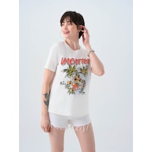 Loft Beyaz Kadın T-shirt Lf2040163 Beyaz