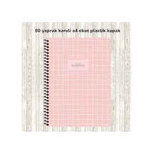 Kareli A4 80 Yaprak Plastik Kapak Telli Defter College Keskin Color Pembe