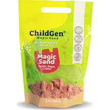Childgen Doğal Kinetik Kum Refill Paket 907gr - Yeşil Yeşil