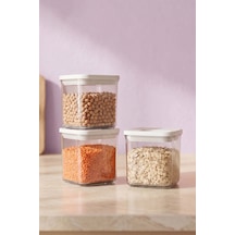 Beyaz Vakumlu Hava Geçirmez 3 Lü Saklama Kabı - 700 Ml