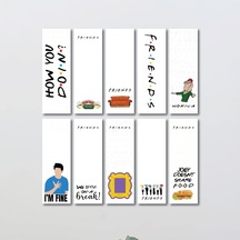 Friends Dizi Karakter Karışık Tasarım 10 Adet Kitap Ayraç Seti