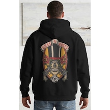 Sevbano Guns N' Roses Rock Metal Müzik Grubu Sırt Baskılı Unisex Oversize Siyah