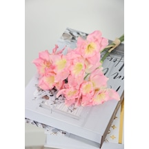 Yapay 9lu Nergis Buketi 40 Cm Pembe