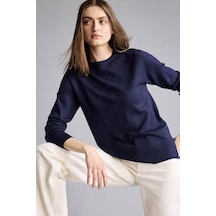 Defacto Ultra Yumuşak Relaxed Fit Basıc Lacivert Kadın Kazak I6913az/nv175