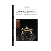 Delux Serisi Salon Detayı Düzenleyici Obje Gösterge Aracı Masaüstü Dekoratif Metal Stand