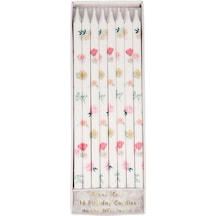 Meri Meri - Tapered Floral Candles - Çiçek Desenli Mumlar