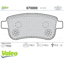 VALEO 670000 Arka Balata Fluence 13- Megane 08- Scenic 08- (440603734R)