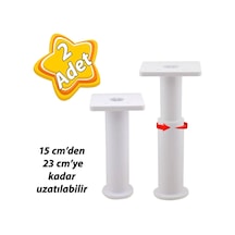 2 Adet Modül Ayarlanabilir Destek Ayağı 15 X 23 Cm Beyaz Ayak Mobilya Kanepe Baza Koltuk Ünite Ayakları