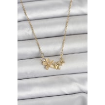 316l Çelik Zincir Gold Renk Çiçek Ve Model Kadın Kolye - Özel Seri Bzsurn013612 altın