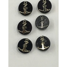 Yelek Hırka Düğmesi 6 Lı Set Çapa Armalı 1,8 Cm